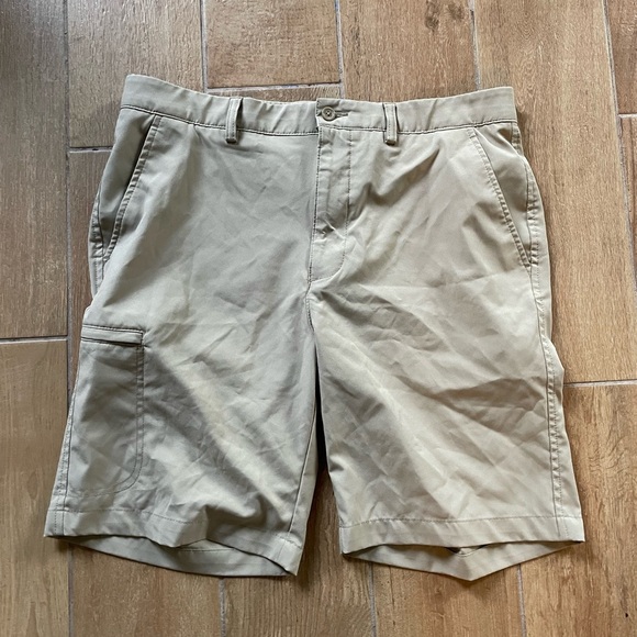 Perry Ellis Tan Polyester Lightweight Casual Golf Shorts Men's 34 - Picture 2 of 7